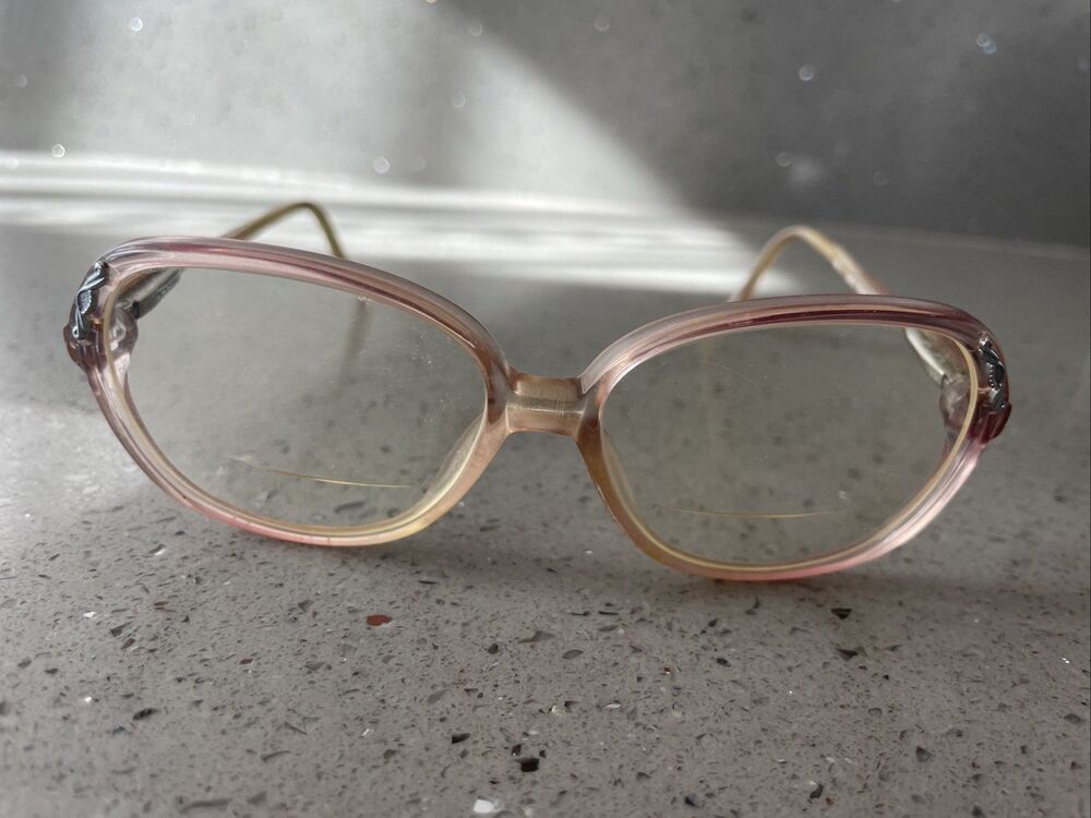 MARCHON BLUE RIBBON BR 3 GREY ROSE CLEAR FRAMES ONLY EYEGLASSES 51-14-130